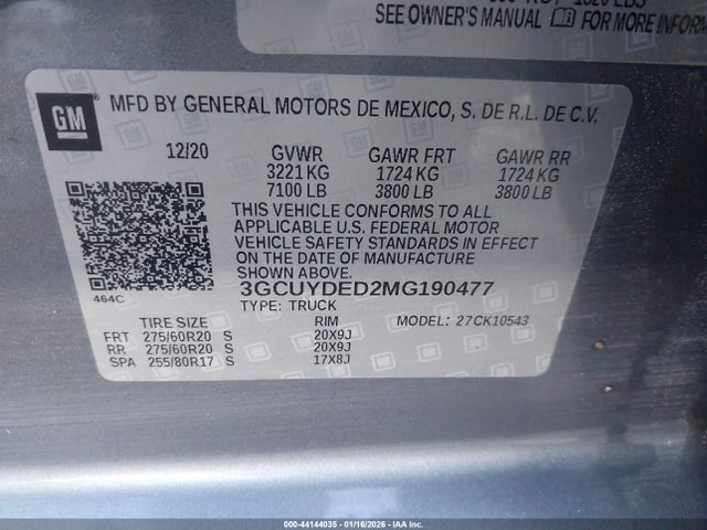 2021 CHEVROLET SILVERADO 1500 3GCUYDED2MG190477 Photo 8