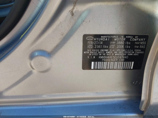 KMHDH4AE5EU147440 Hyundai ELANTRA SE