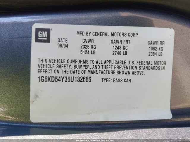 2005 CADILLAC DEVILLE 1G6KD54Y35U132666 Photo 8