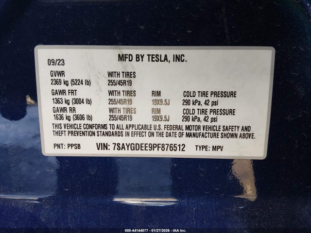 2023 TESLA MODEL Y 7SAYGDEE9PF876512 Photo 8