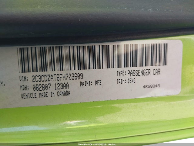 2015 DODGE CHALLENGER 2C3CDZAT6FH703609 Photo 8