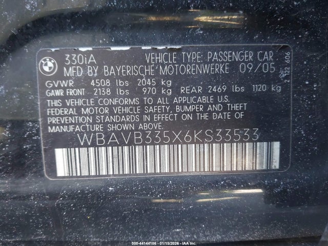 2006 BMW 330I WBAVB335X6KS33533 Photo 8