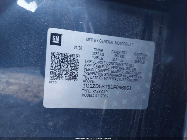 1G1ZD5ST0LF096061 Chevrolet Malibu Fwd Lt
