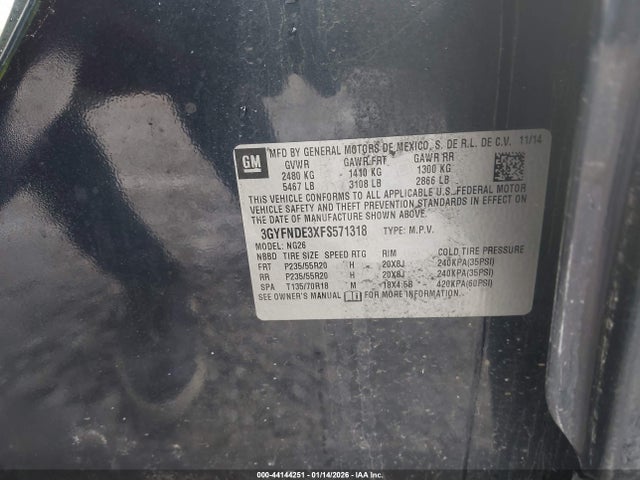 2015 CADILLAC SRX 3GYFNDE3XFS571318 Photo 8