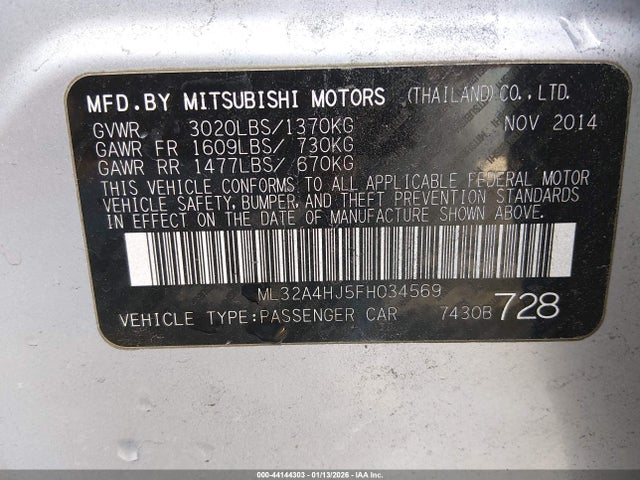 2015 MITSUBISHI MIRAGE ML32A4HJ5FH034569 Photo 8