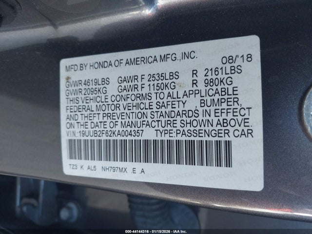 Acura Tlx Tech A-spec Pkgs 2019 19UUB2F62KA004357 Image 9