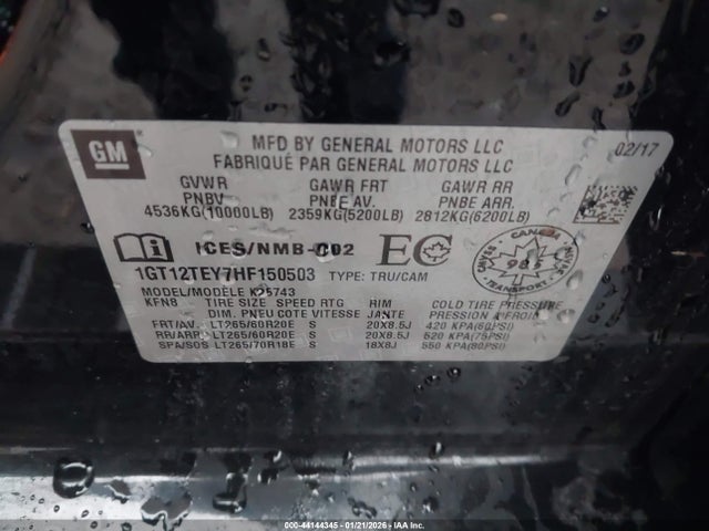 GMC Sierra 2500hd Slt 2017 1GT12TEY7HF150503 Image 9
