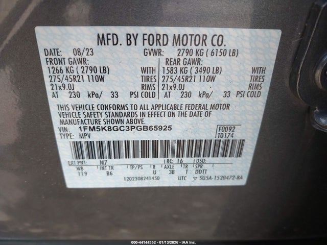 Ford Explorer St 2023 1FM5K8GC3PGB65925 Image 9