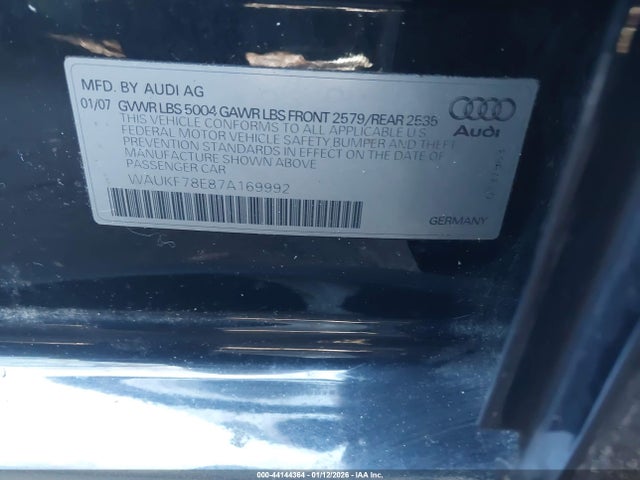 2007 AUDI A4 WAUKF78E87A169992 Photo 8