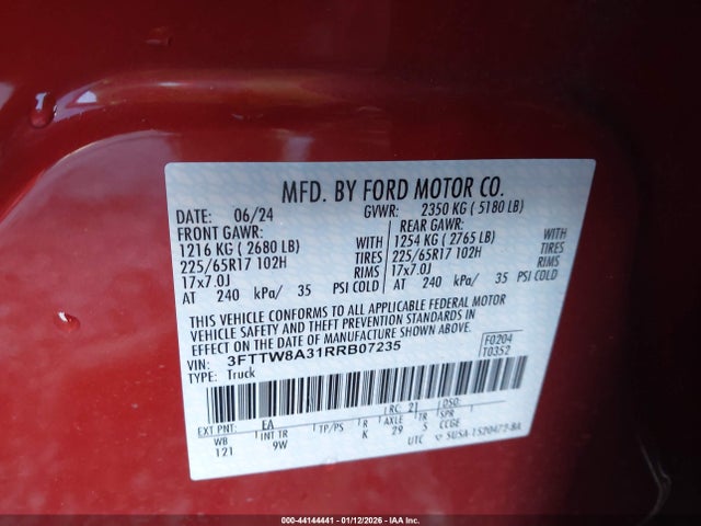 Ford Maverick Xl 2024 3FTTW8A31RRB07235 Image 9