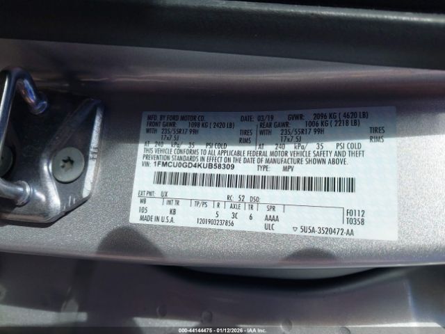 2019 FORD ESCAPE 1FMCU0GD4KUB58309 Photo 8