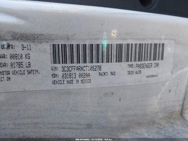 2012 FIAT 500 3C3CFFARXCT105278 Photo 8