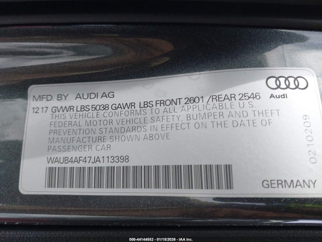 2018 AUDI S4 WAUB4AF47JA113398 Photo 8