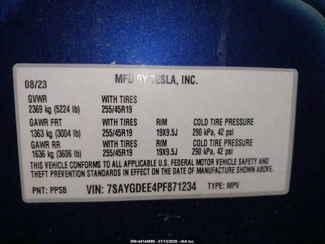 2023 TESLA MODEL Y 7SAYGDEE4PF871234 Photo 8