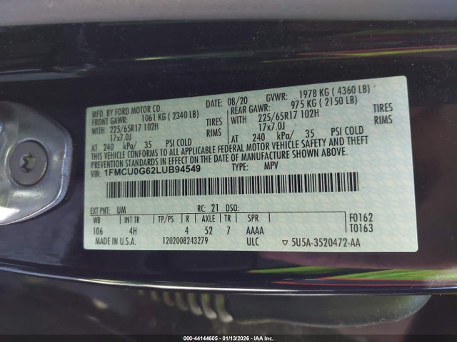 2020 FORD ESCAPE 1FMCU0G62LUB94549 Photo 8