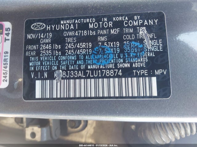 KM8J33AL7LU178874 Hyundai Tucson Sport