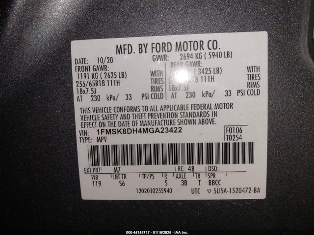 2021 FORD EXPLORER 1FMSK8DH4MGA23422 Photo 8