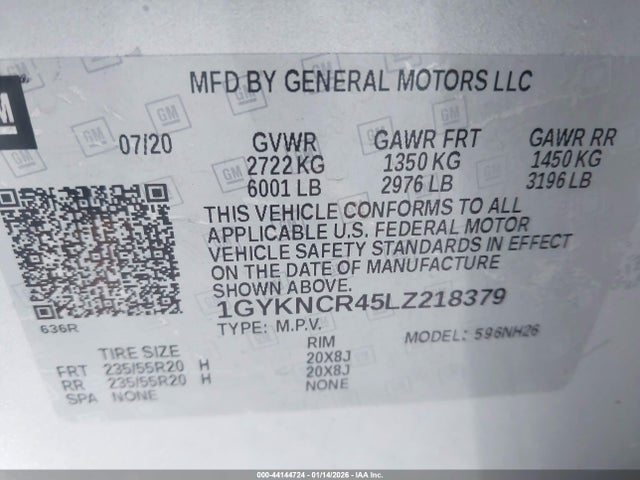 2020 CADILLAC XT5 1GYKNCR45LZ218379 Photo 8