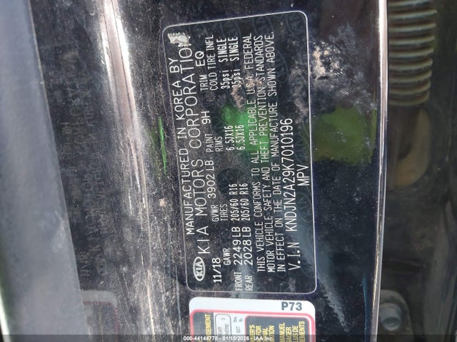 Aukcja sprzedaży 2019 Kia Soul, vin: KNDJN2A29K7010196, numer aukcji: 44144778