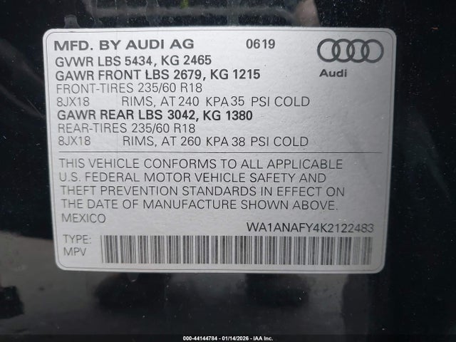 2019 AUDI Q5 WA1ANAFY4K2122483 Photo 8