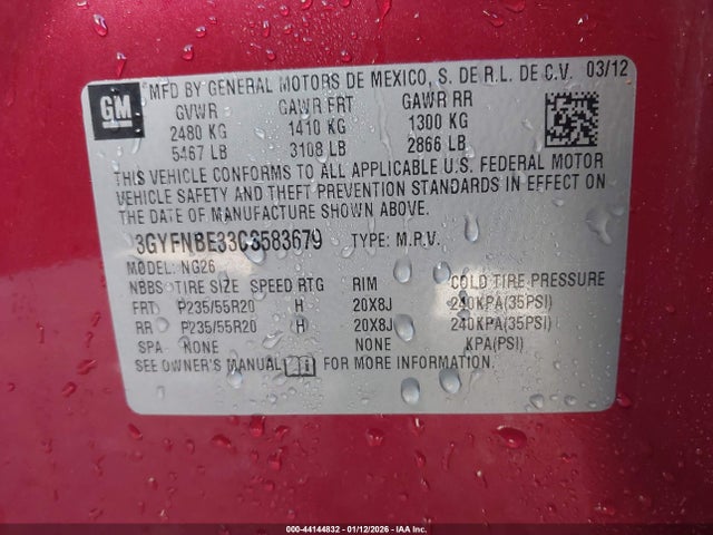 2012 CADILLAC SRX 3GYFNBE33CS583679 Photo 8