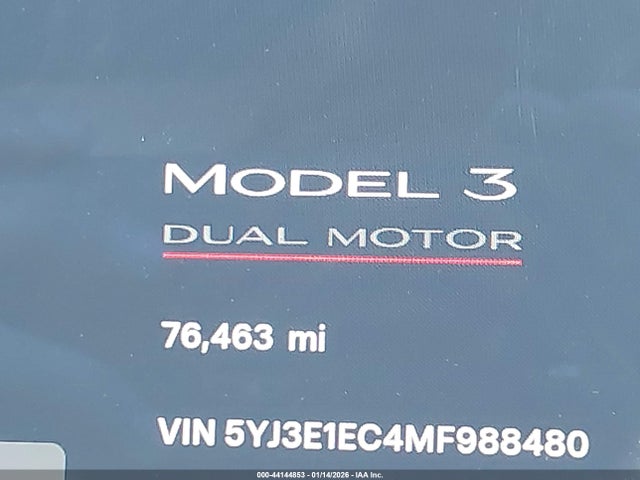 5YJ3E1EC4MF988480 Tesla Model 3 Performance Dual Motor All-wheel Drive