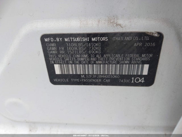 2017 MITSUBISHI MIRAGE G4 ML32F3FJ8HH003060 Photo 8