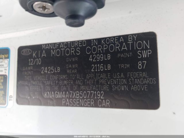 2011 KIA OPTIMA KNAGM4A7XB5077192 Photo 8