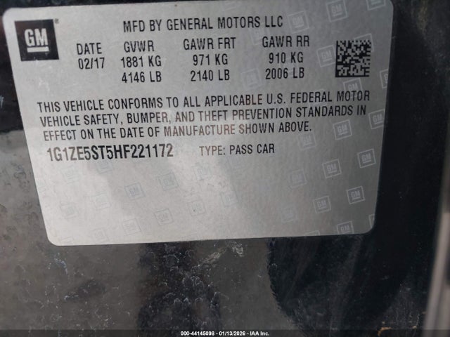 Aukcja sprzedaży 2017 Chevrolet Malibu 1lt, vin: 1G1ZE5ST5HF221172, numer aukcji: 44145098