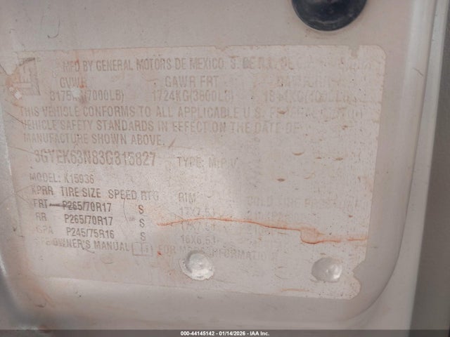 2003 CADILLAC ESCALADE EXT 3GYEK63N83G315827 Photo 8