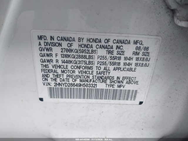 2009 ACURA MDX 2HNYD28649H503321 Photo 8