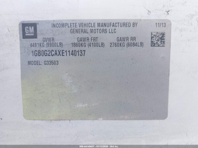 1GB0G2CAXE1140137 Chevrolet Express Cutaway 3500