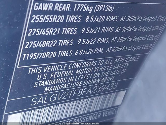 2015 LAND ROVER RANGE ROVER SALGV2TF8FA239433 Photo 8