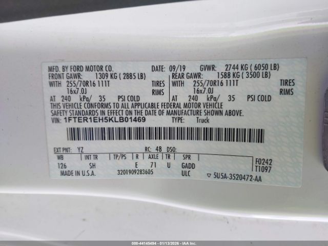 2019 FORD RANGER 1FTER1EH5KLB01469 Photo 8