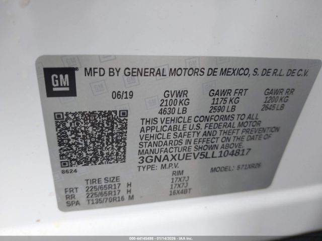 2020 CHEVROLET EQUINOX 3GNAXUEV5LL104817 Photo 8