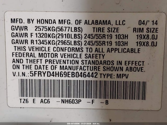 2014 ACURA MDX 5FRYD4H69EB046442 Photo 8