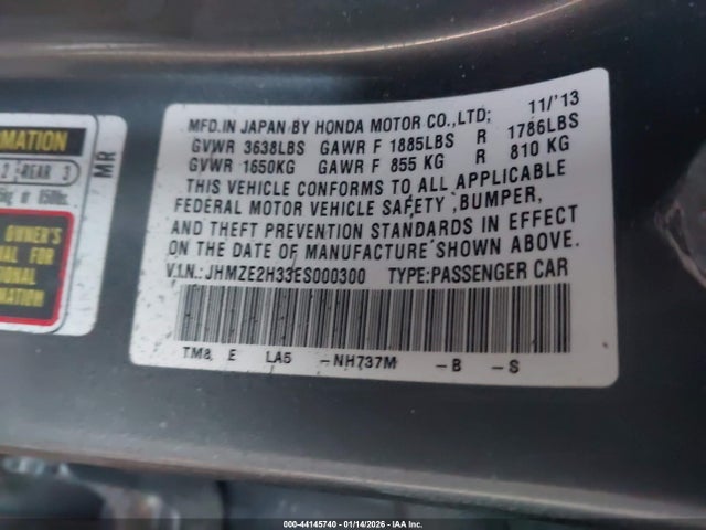 JHMZE2H33ES000300 Honda Insight