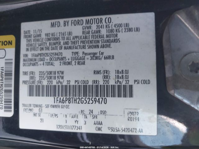 2016 FORD MUSTANG 1FA6P8TH2G5259470 Photo 8