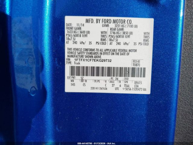 2014 FORD F-150 1FTFX1CF7EKG29732 Photo 8