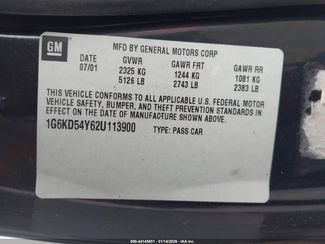 2002 CADILLAC DEVILLE 1G6KD54Y62U113900 Photo 8