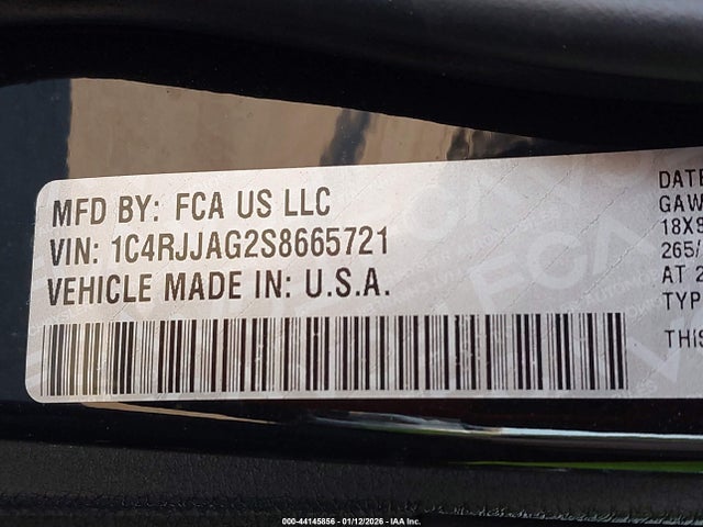 1C4RJJAG2S8665721 Jeep Grand Cherokee L Altitude 4x2