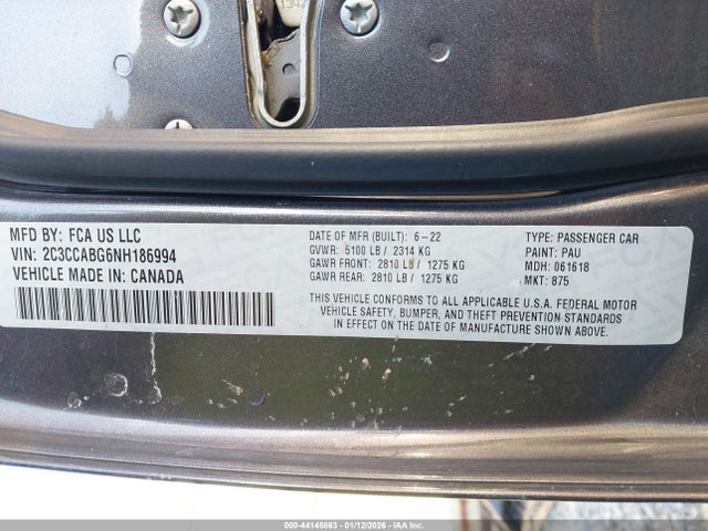 Aukcja sprzedaży 2022 Chrysler 300 S, vin: 2C3CCABG6NH186994, numer aukcji: 44145863