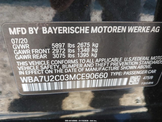 2021 BMW 750I WBA7U2C03MCE90660 Photo 8