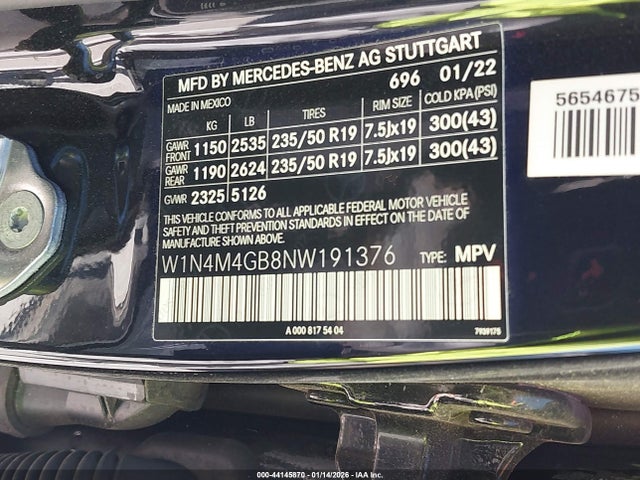 2022 MERCEDES-BENZ GLB 250 W1N4M4GB8NW191376 Photo 8