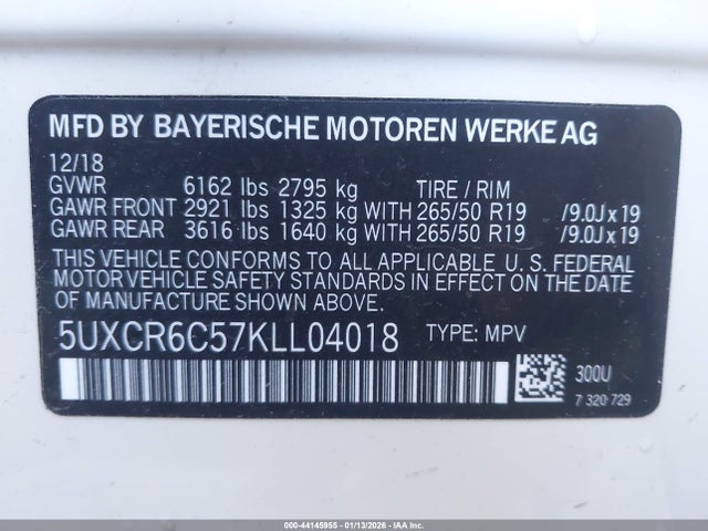 2019 BMW X5 5UXCR6C57KLL04018 Photo 8