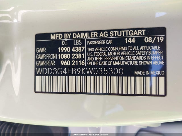 Mercedes-Benz A 220 2019 WDD3G4EB9KW035300 Image 9