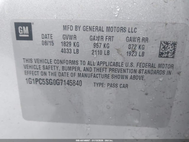 1G1PC5SG0G7145840 Chevrolet Cruze Limited Ls Auto