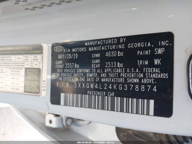 5XXGW4L24KG378874 KIA Optima Sx Turbo