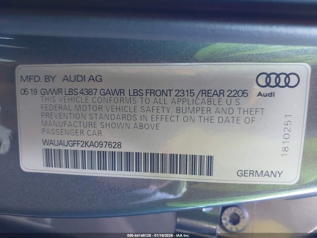2019 AUDI A3 WAUAUGFF2KA097628 Photo 8