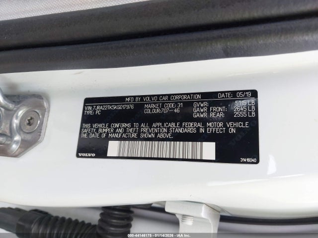 2019 VOLVO S60 7JRA22TK5KG017976 Photo 8
